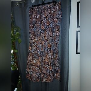 Bloomchic Paisley Print Wide Leg Pants Brown & Black, Sz 18/20, Nwt